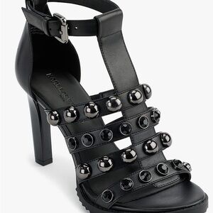 Karl Lagerfeld Black Studded Heels